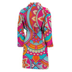 Retro Bohemian Mandala Pattern Print Men's Bathrobe