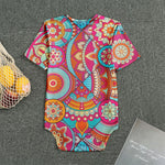 Retro Bohemian Mandala Pattern Print Men's Bodysuit