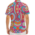 Retro Bohemian Mandala Pattern Print Men's Deep V-Neck Shirt