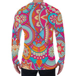 Retro Bohemian Mandala Pattern Print Men's Long Sleeve T-Shirt