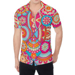 Retro Bohemian Mandala Pattern Print Men's Shirt