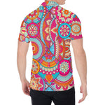 Retro Bohemian Mandala Pattern Print Men's Shirt