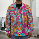 Retro Bohemian Mandala Pattern Print Men's Shirt Jacket