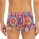 Retro Bohemian Mandala Pattern Print Men's Short Boxer Briefs