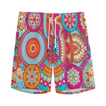 Retro Bohemian Mandala Pattern Print Men's Sports Shorts