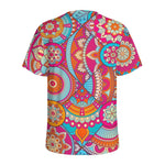 Retro Bohemian Mandala Pattern Print Men's Sports T-Shirt