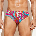Retro Bohemian Mandala Pattern Print Men's Swim Briefs