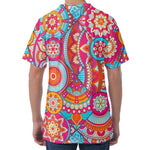 Retro Bohemian Mandala Pattern Print Men's Velvet T-Shirt
