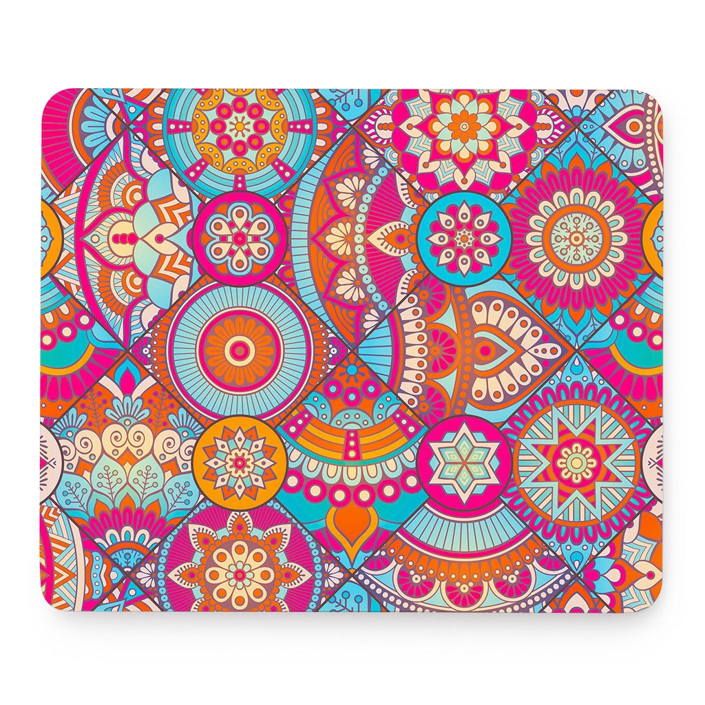 Retro Bohemian Mandala Pattern Print Mouse Pad
