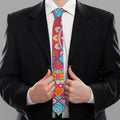 Retro Bohemian Mandala Pattern Print Necktie