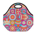 Retro Bohemian Mandala Pattern Print Neoprene Lunch Bag