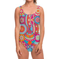 Retro Bohemian Mandala Pattern Print One Piece Swimsuit