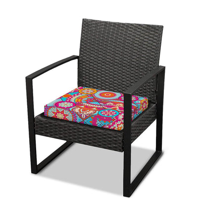 Retro Bohemian Mandala Pattern Print Outdoor Seat Cushion Cover