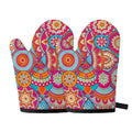 Retro Bohemian Mandala Pattern Print Oven Mitts