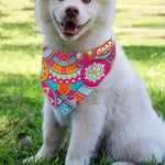 Retro Bohemian Mandala Pattern Print Over The Collar Dog Bandana