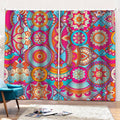 Retro Bohemian Mandala Pattern Print Pencil Pleat Curtains