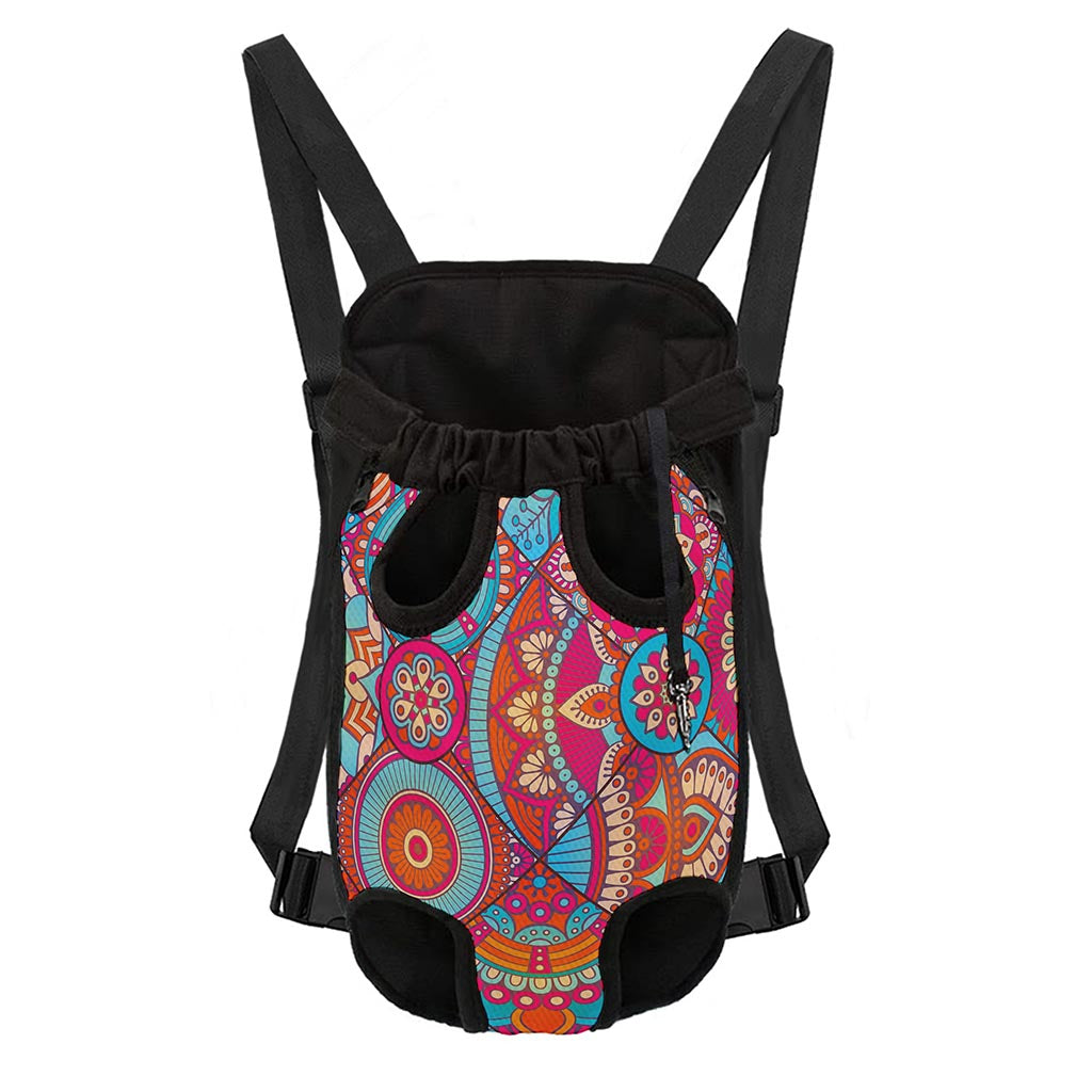 Retro Bohemian Mandala Pattern Print Pet Carrier Backpack