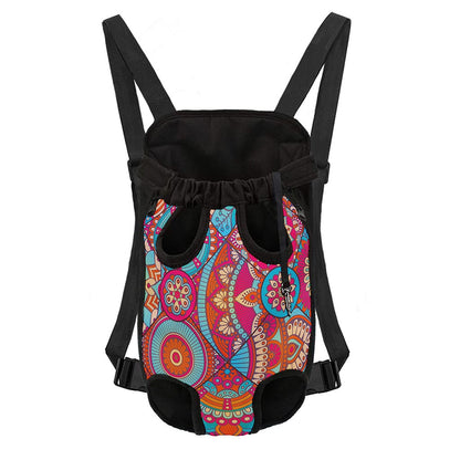 Retro Bohemian Mandala Pattern Print Pet Carrier Backpack