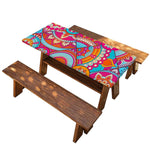 Retro Bohemian Mandala Pattern Print Picnic Table Cover