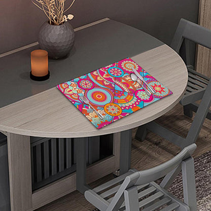 Retro Bohemian Mandala Pattern Print Placemat