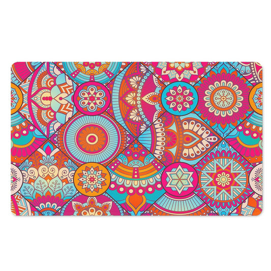 Retro Bohemian Mandala Pattern Print Polyester Doormat