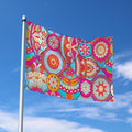 Retro Bohemian Mandala Pattern Print Polyester Flag