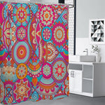 Retro Bohemian Mandala Pattern Print Premium Shower Curtain