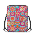 Retro Bohemian Mandala Pattern Print Rectangular Crossbody Bag
