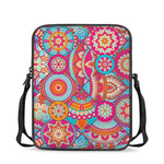 Retro Bohemian Mandala Pattern Print Rectangular Crossbody Bag