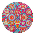 Retro Bohemian Mandala Pattern Print Round Blanket