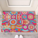 Retro Bohemian Mandala Pattern Print Rubber Doormat