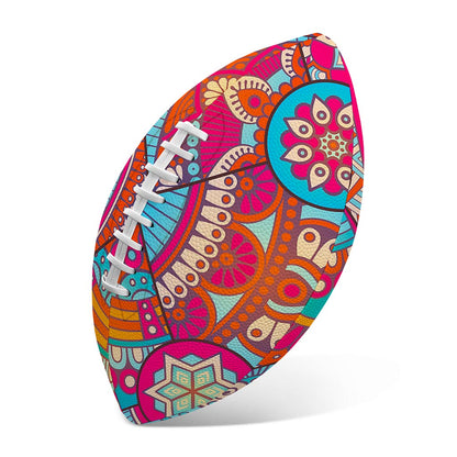 Retro Bohemian Mandala Pattern Print Rugby Ball