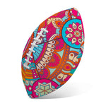 Retro Bohemian Mandala Pattern Print Rugby Ball