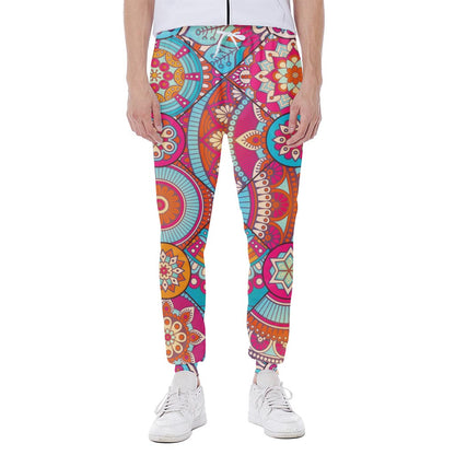Retro Bohemian Mandala Pattern Print Scuba Joggers