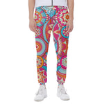 Retro Bohemian Mandala Pattern Print Scuba Joggers