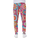 Retro Bohemian Mandala Pattern Print Scuba Joggers