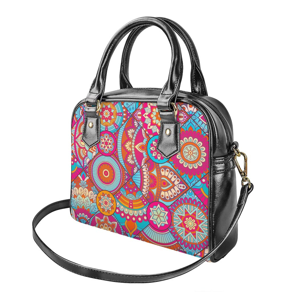 Retro Bohemian Mandala Pattern Print Shoulder Handbag