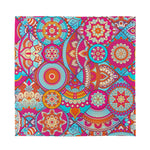 Retro Bohemian Mandala Pattern Print Silk Bandana