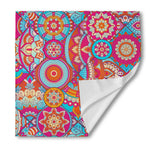 Retro Bohemian Mandala Pattern Print Silk Bandana