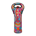 Retro Bohemian Mandala Pattern Print Single Neoprene Wine Tote