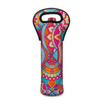 Retro Bohemian Mandala Pattern Print Single Neoprene Wine Tote