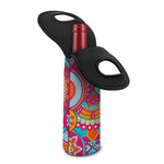 Retro Bohemian Mandala Pattern Print Single Neoprene Wine Tote