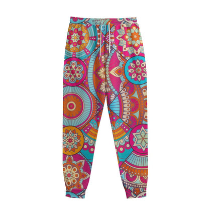Retro Bohemian Mandala Pattern Print Sweatpants