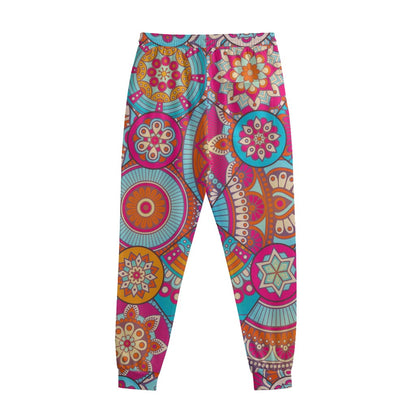 Retro Bohemian Mandala Pattern Print Sweatpants