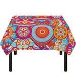 Retro Bohemian Mandala Pattern Print Tablecloth
