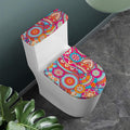 Retro Bohemian Mandala Pattern Print Toilet Lid And Tank Cover Set