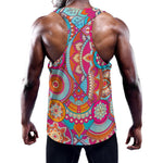 Retro Bohemian Mandala Pattern Print Training Tank Top