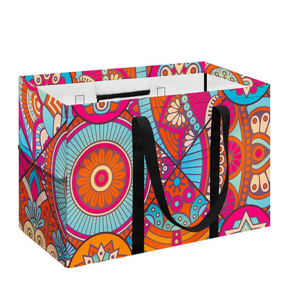 Retro Bohemian Mandala Pattern Print Utility Tote Bag