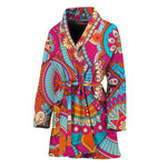 Retro Bohemian Mandala Pattern Print Women's Bathrobe