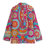 Retro Bohemian Mandala Pattern Print Women's Blazer